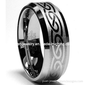 Tungsten Carbide Laser Etched Celtic Comfort Fit Ring